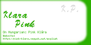 klara pink business card